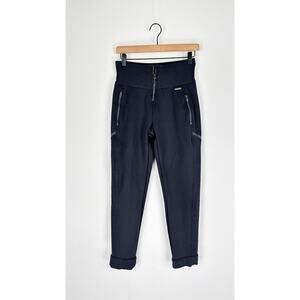 Sweaty Betty Womens Cuffed Jogger Pants Front Zip Pockets Size XS Black